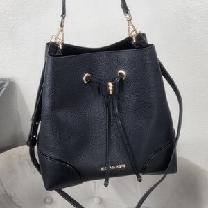 Michael Kors Black Leather Bucket Bag
